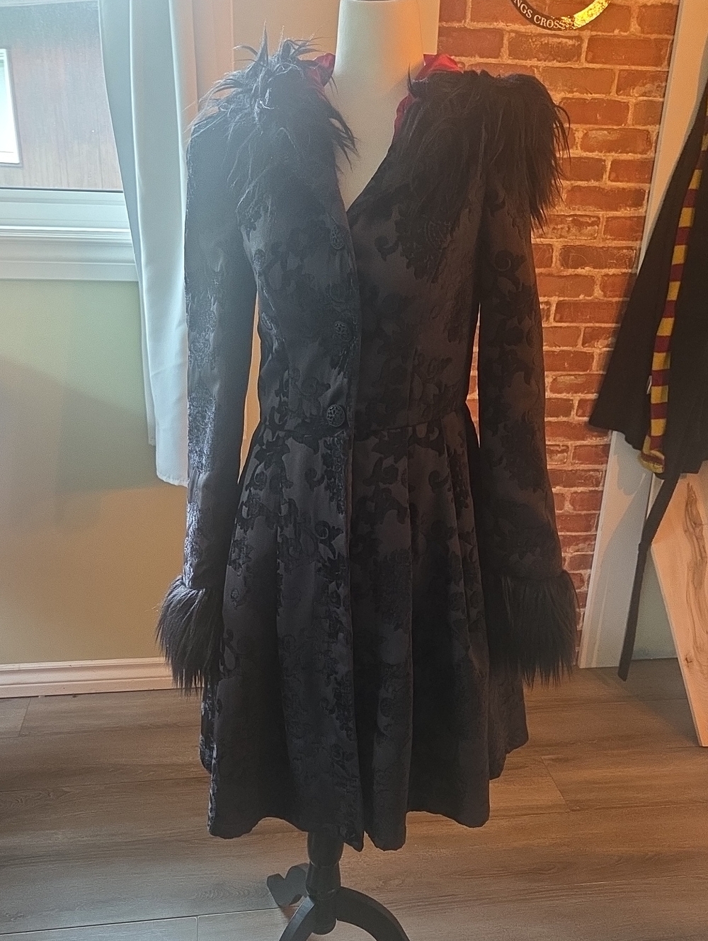 Widow Flared Brocade Coat - Picture 3 of 8